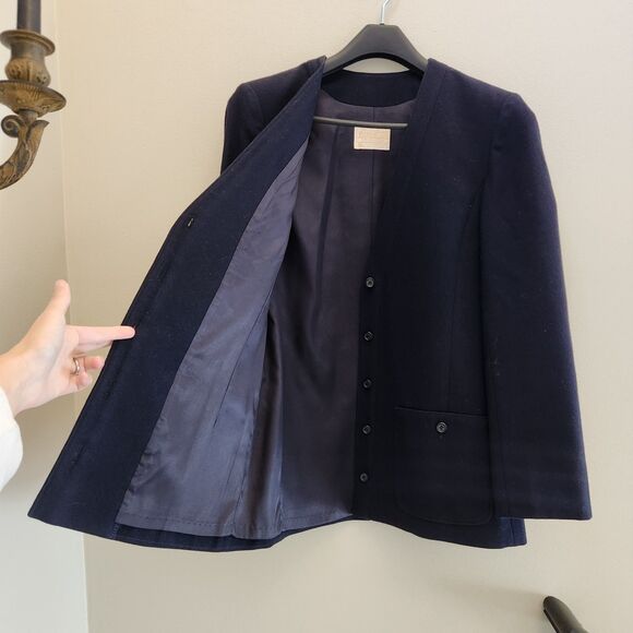Vtg Women PENDLETON Navy Blue Blazer Jacket Coat 100% Virgin Wool Sz 14 Business - Picture 7 of 8